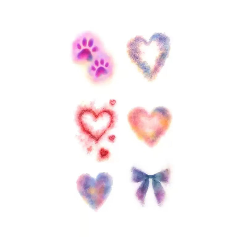 Paw Heart Bow Series Tattoo