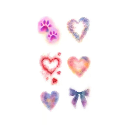 Paw Heart Bow Series Tattoo