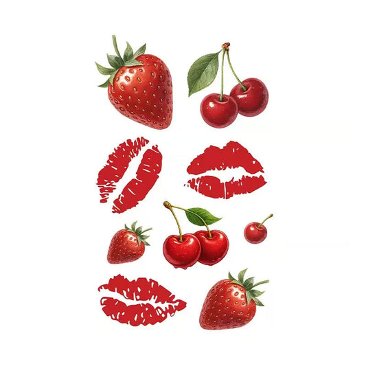 Strawberry Cherry Kiss Tattoo