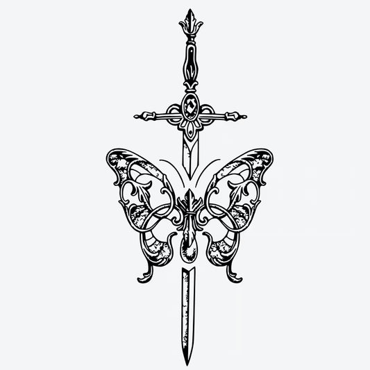 Butterfly Sword Tattoo