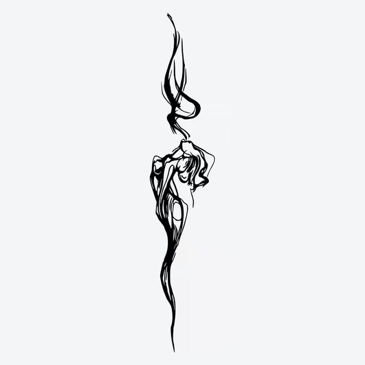 Elegant Smoke Figure Tattoo