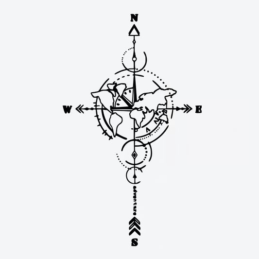 Compass World Adventure Tattoo