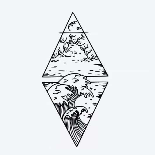 Ocean Waves Illustration Tattoo