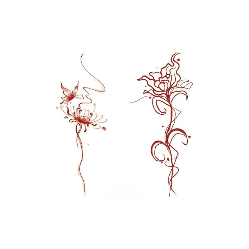 Whispering Butterfly Flower Tattoo