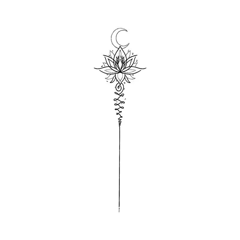 Lotus Moon Spiral Tattoo