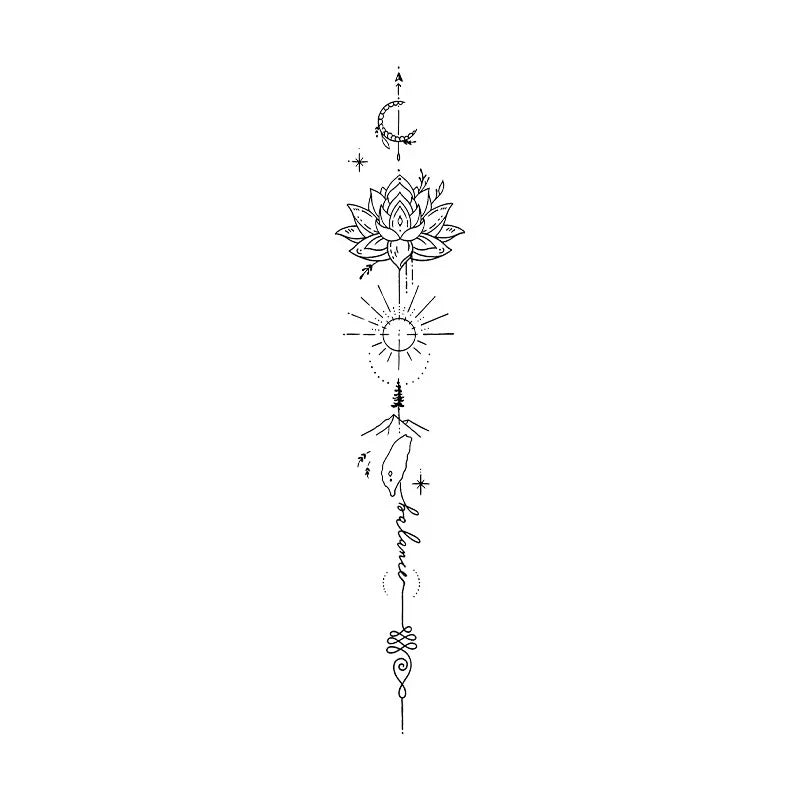 Lotus Moon Sun Tattoo