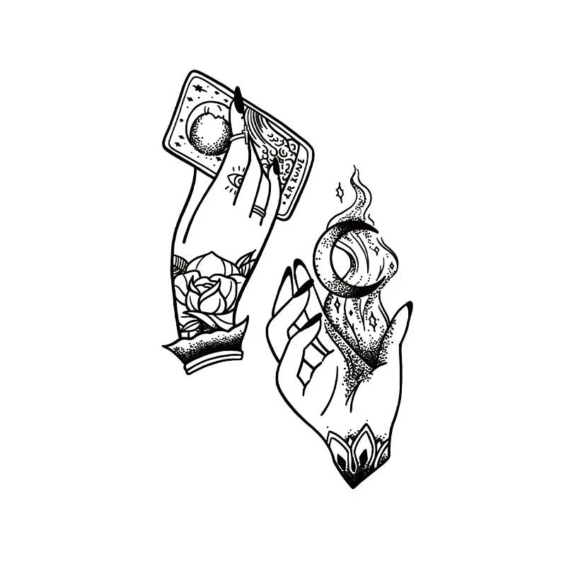 Hands Tarot Card Tattoo