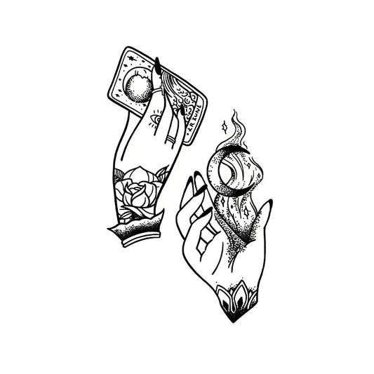 Hands Tarot Card Tattoo