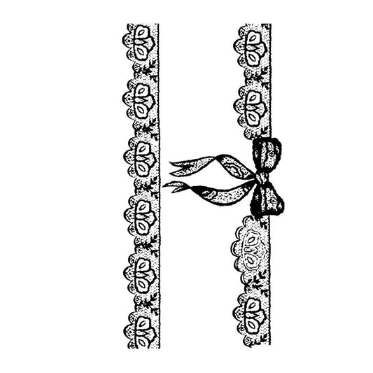Lace Ribbon Letter Tattoo