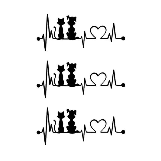 Cat Heartbeat Series Tattoo