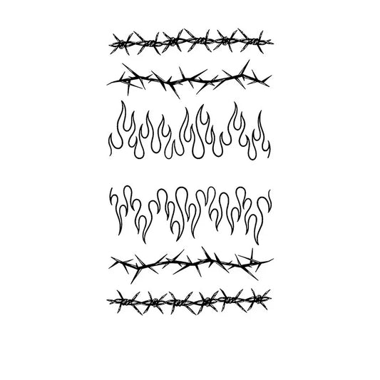 Barbed Wire Flame Series Tattoo