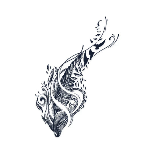 Floral Swirl Design Tattoo