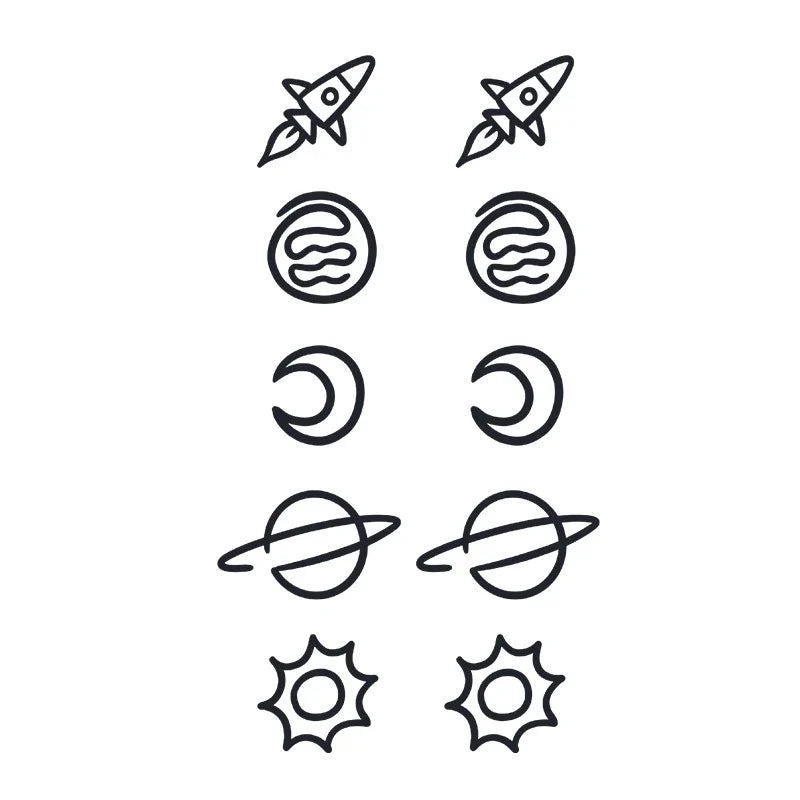 Rocket Moon Sun Planet Tattoo
