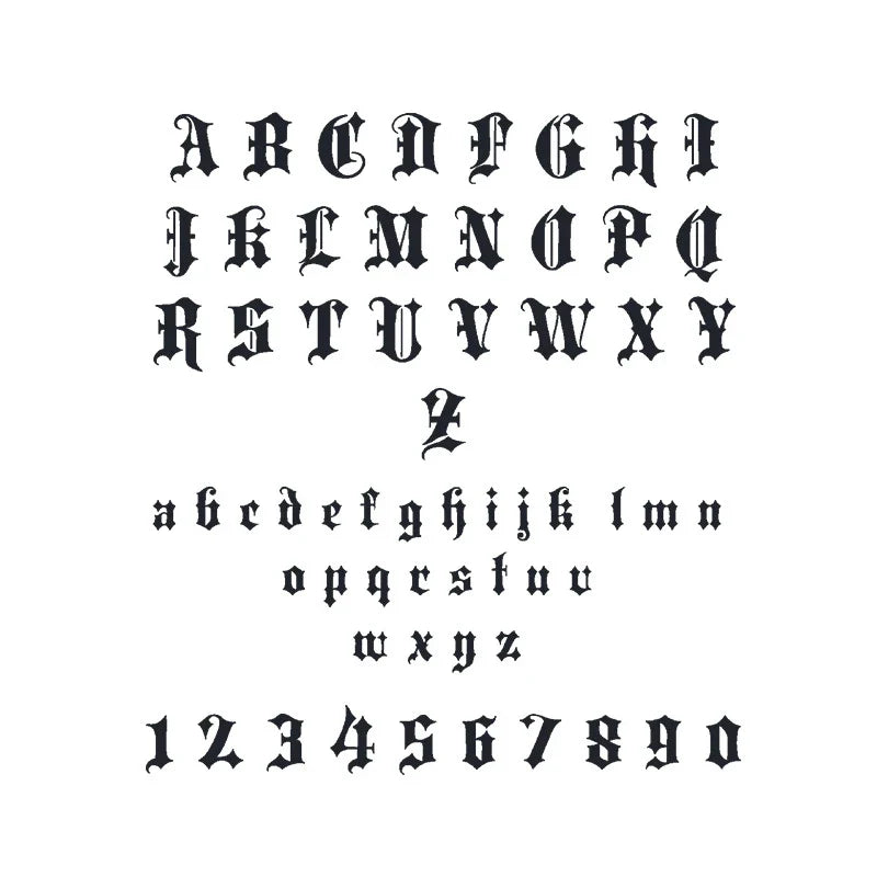 Gothic Alphabet Tattoo