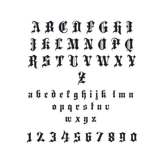Gothic Alphabet Tattoo