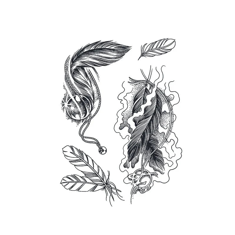 Feather Swirl Series Tattoo