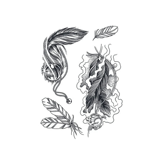 Feather Swirl Series Tattoo