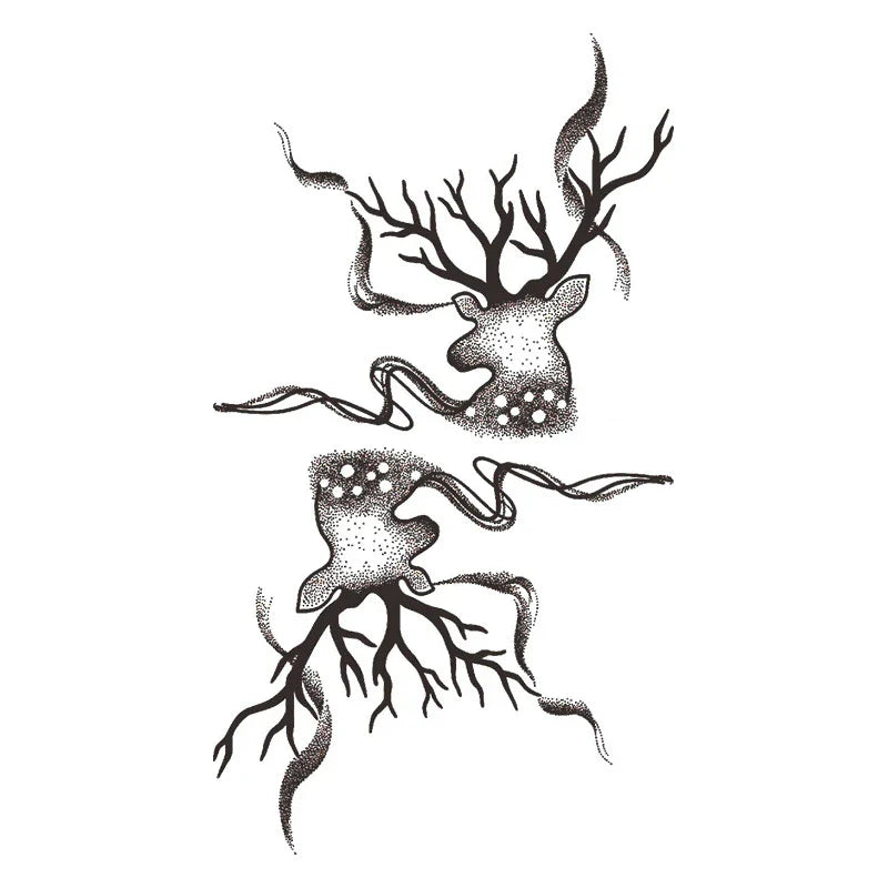Deer Branches Root Tattoo