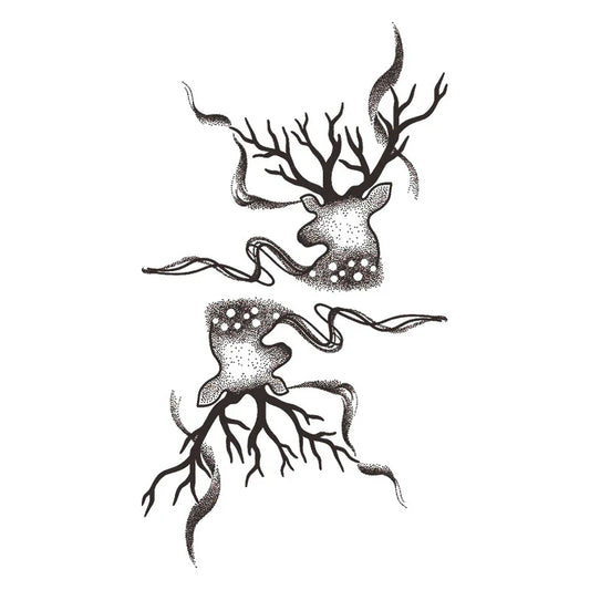 Deer Branches Root Tattoo