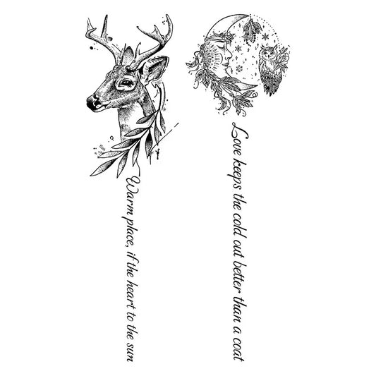 Deer Moon Owl Tattoo