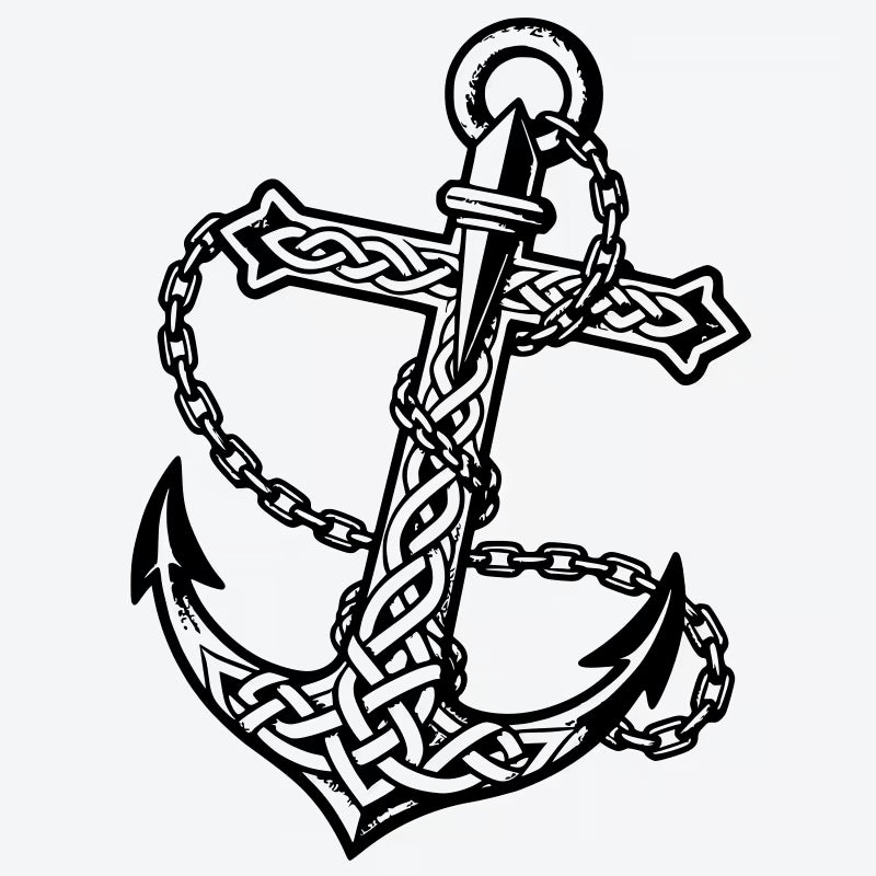 Faith Cross and Anchor Tattoo