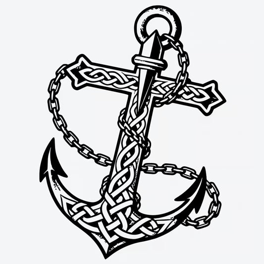 Faith Cross and Anchor Tattoo