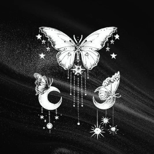 Butterfly Moon Stars Tattoo