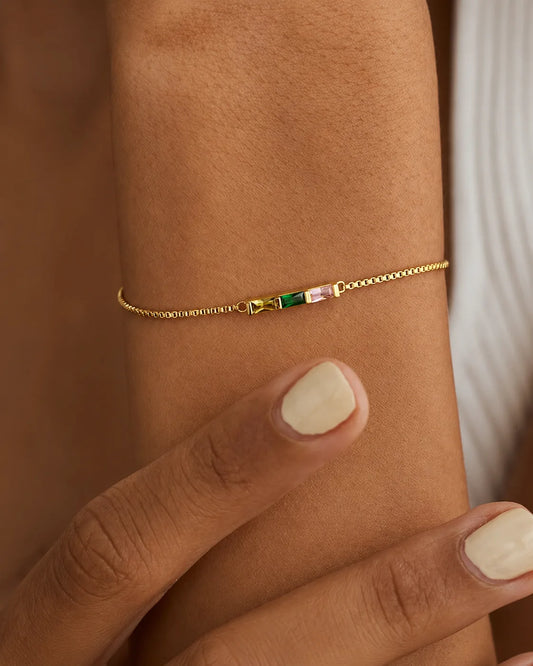 Baguette Birthstone Bracelet