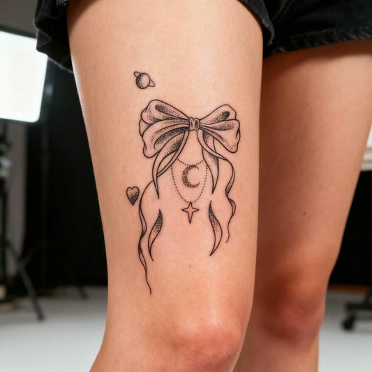 Bow Moon Star Tattoo