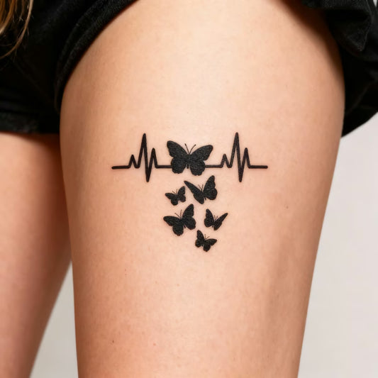 Butterfly Heartbeat Tattoo