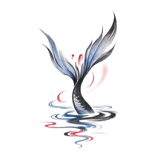 Whale Tail Water Tattoo