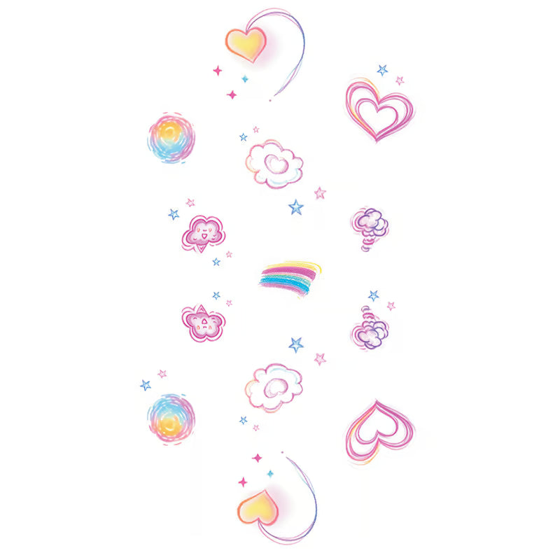 Colorful Heart Cloud Tattoo