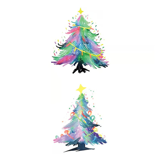 Colorful Christmas Tree Tattoo