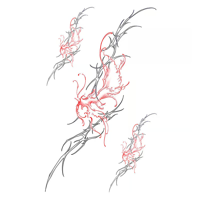 Floral Thorn Abstract Tattoo