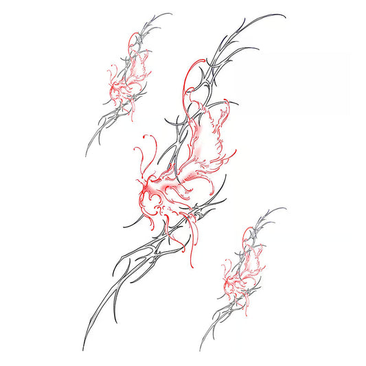 Floral Thorn Abstract Tattoo