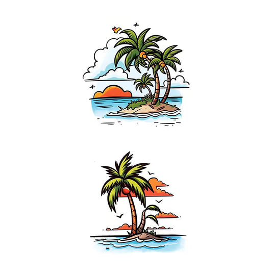 Palm Tree Island Tattoo