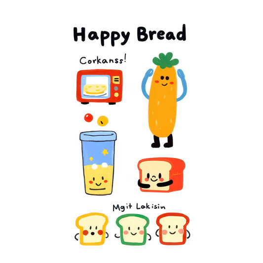 Happy Bread Food Tattoo