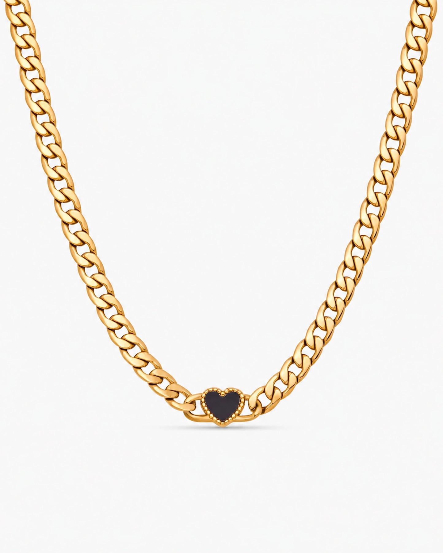 Ember Heart Curb Chain Necklace