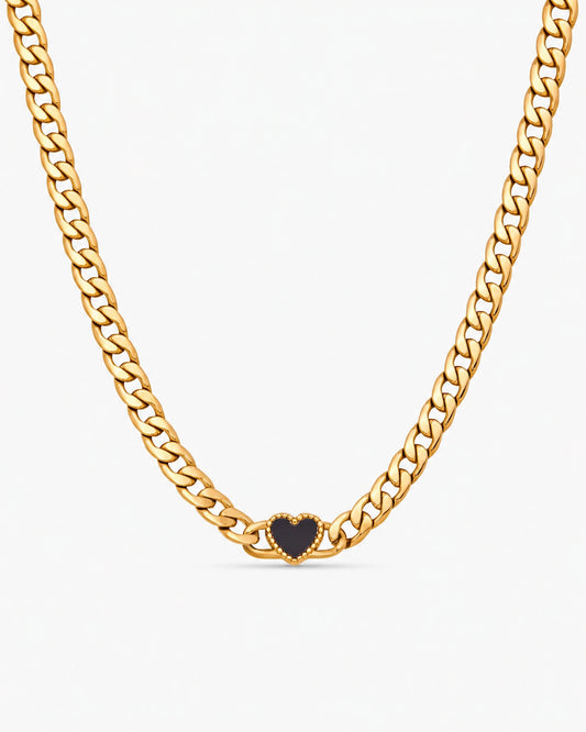 Ember Heart Curb Chain Necklace