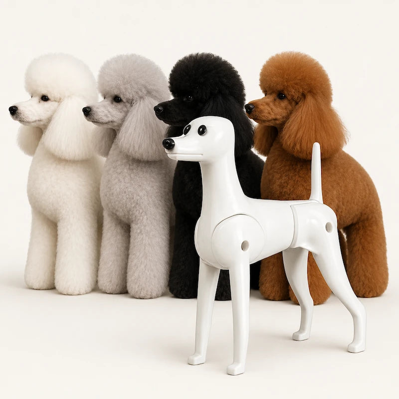 Toy Poodle Model Dog with 4 Colors Wig Value Pack