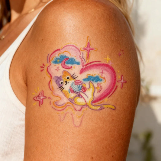 Dreaming Kitten Tattoo