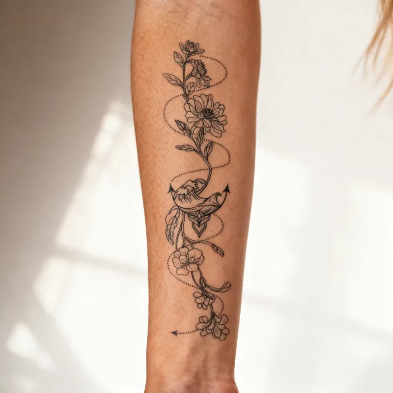Flower Petalwind Tattoo