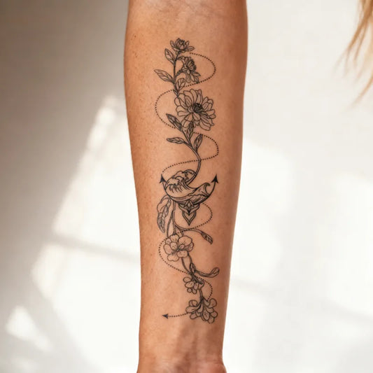 Flower Petalwind Tattoo