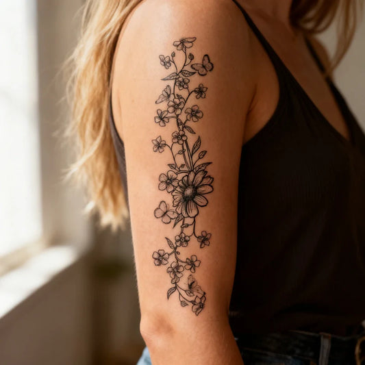 Flower Silhouette Tattoo