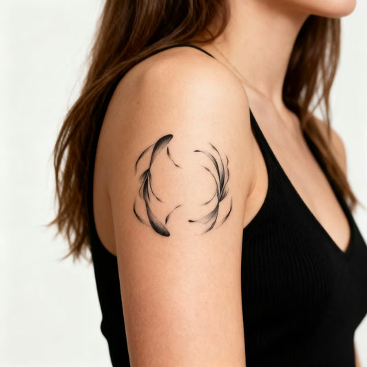 Flowing Line Art Tattoo