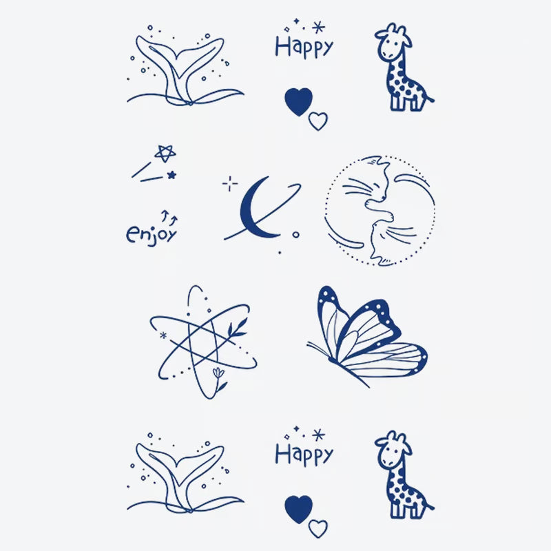 Whale Butterfly Giraffe Tattoo