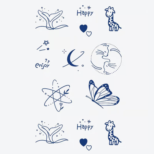 Whale Butterfly Giraffe Tattoo