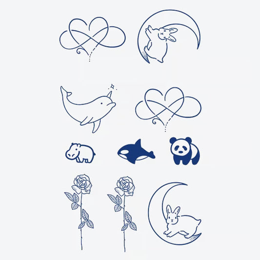 Animal Floral Heart Tattoo