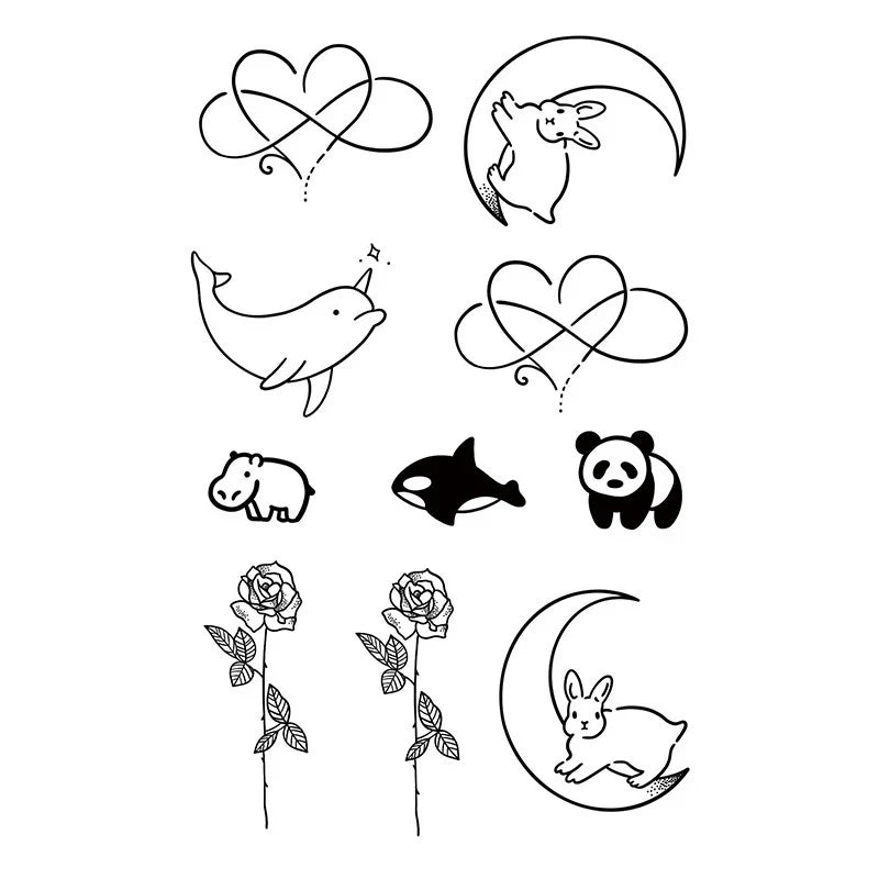 Animal Floral Heart Tattoo
