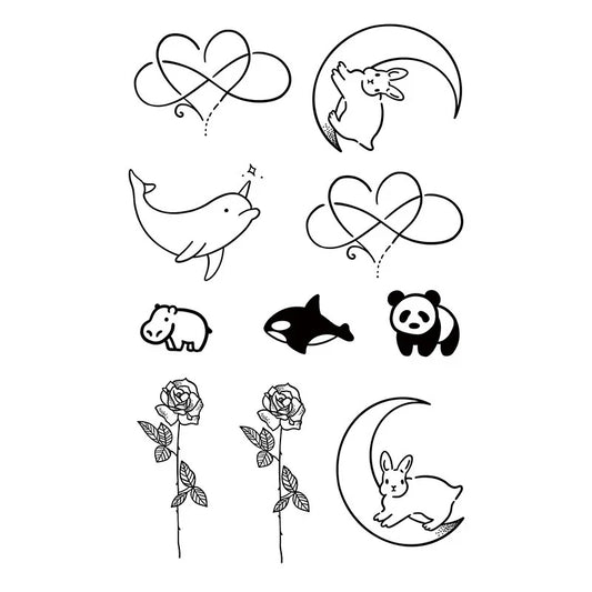 Animal Floral Heart Tattoo